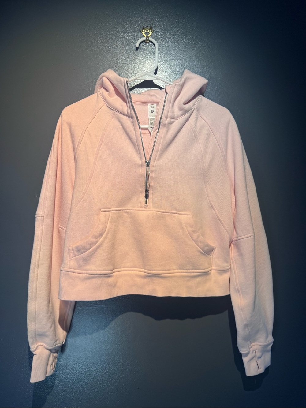 New Lululemon Scuba Light Pink Oversized Half Zip Cropped Pullover Hoodie XS / S